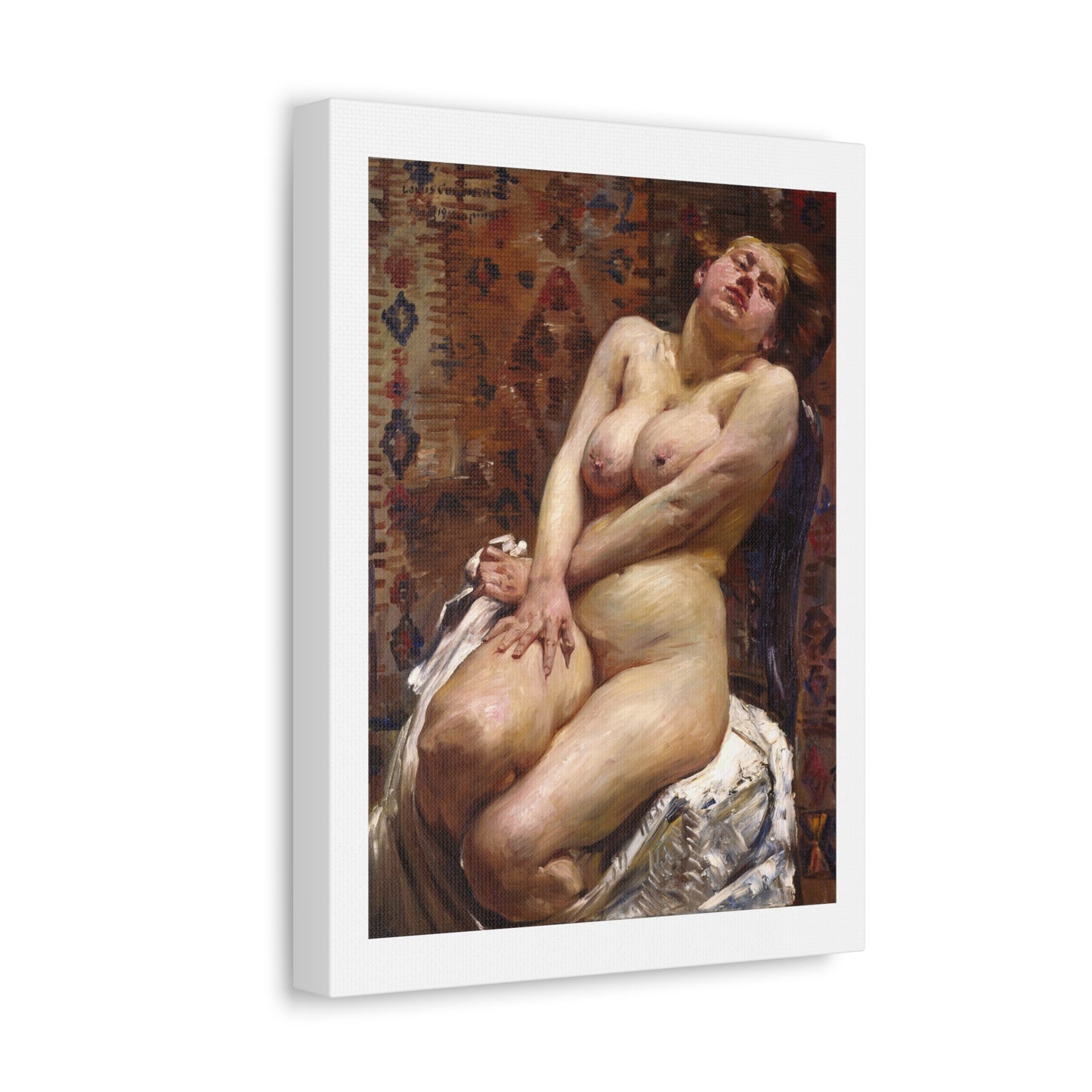 Nana, Female Nude (1911) by Lovis Corinth, from the Original, Art Print on Satin Canvas