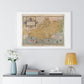 Tudor Antique Map of Dorset from Lord Burghley's Atlas (1579) from the Original, Framed Print