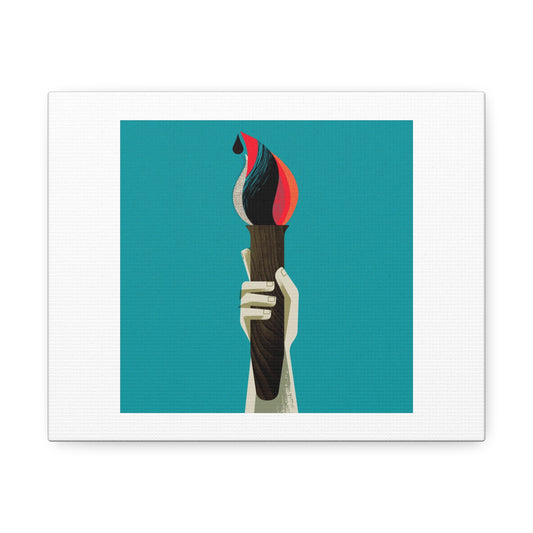 Art Holds a Torch For Us Pastel Art Print on Satin Canvas