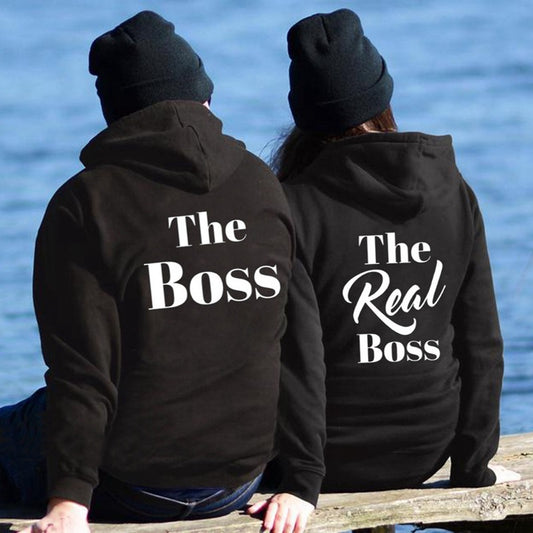 The Boss and The Real Boss Couple's Hoodies, His and Hers Gift