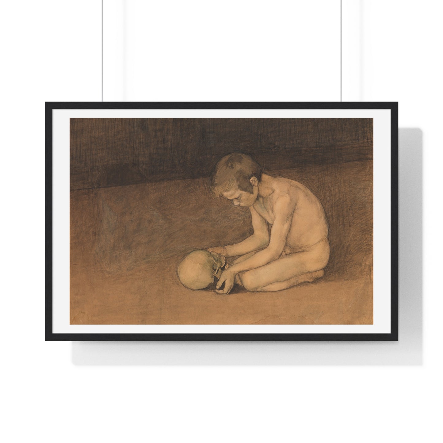 Boy with Skull (1893) by Magnus Enckell, from the Original, Framed Print