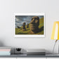 Moai Statues of Easter Island Seen on a Good Day 'Designed by AI' Canvas Art Print