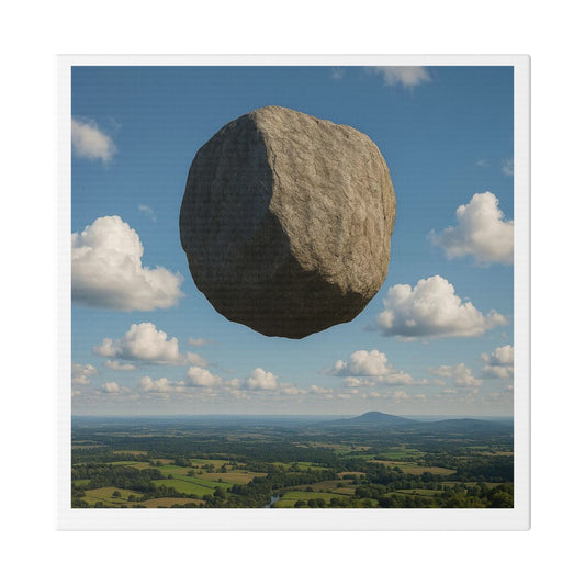 Levitated Mass Suspended Above a Beautiful Landscape 'Designed by AI' Canvas Art Print