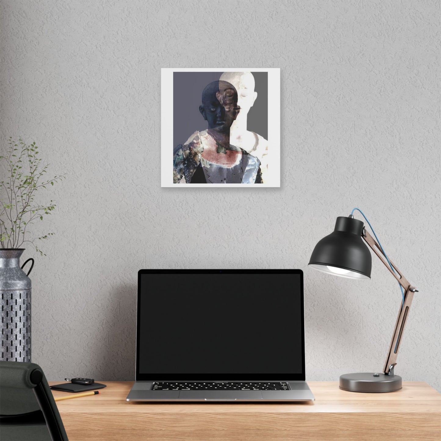 Awake, Collage Photo Manipulation 'Designed by AI' Canvas Art Print