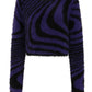 Banned Apparel Daphne Cropped Cut Jumper in Black and Purple