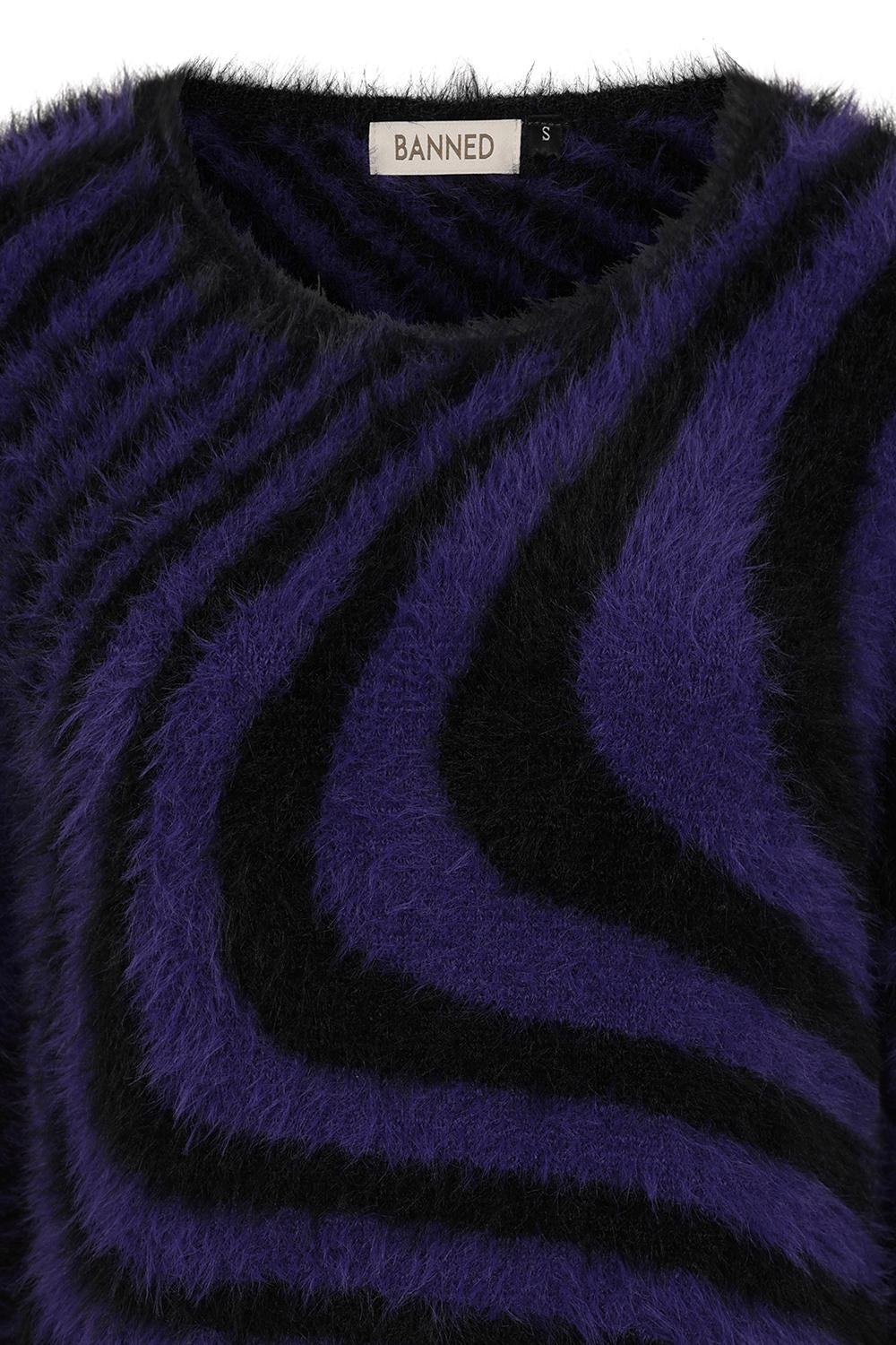 Banned Apparel Daphne Cropped Cut Jumper in Black and Purple