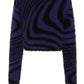 Banned Apparel Daphne Cropped Cut Jumper in Black and Purple