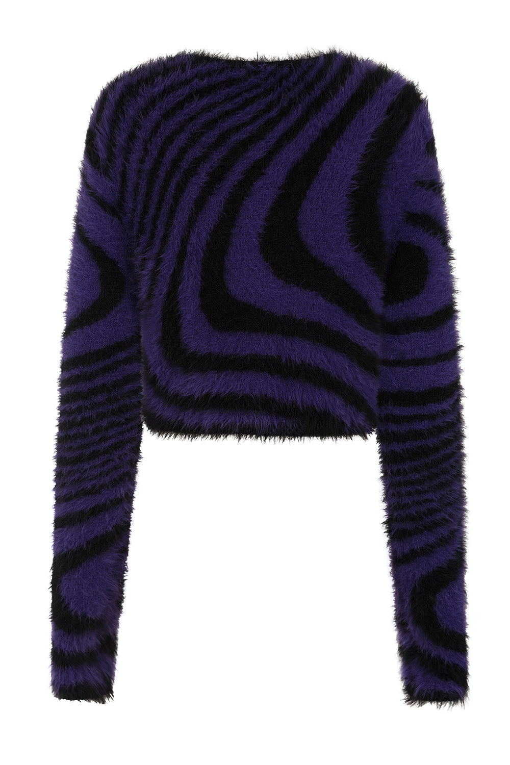 Banned Apparel Daphne Cropped Cut Jumper in Black and Purple