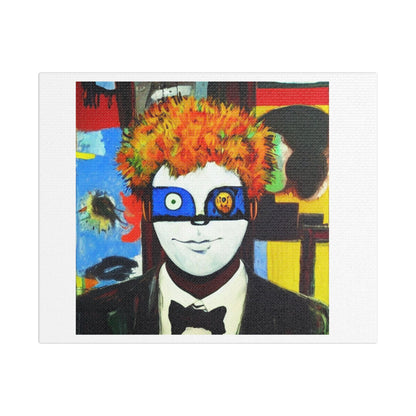 World History Of Humanity Mask Acrylic In The Style Of Damien Hirst 'Designed by AI' on Satin Canvas, Stretched