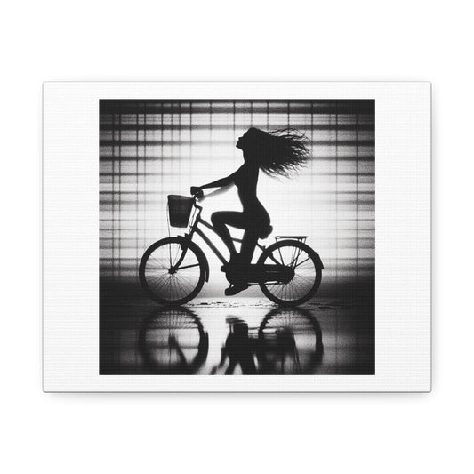 With Pedal Power My Bike Takes Flight! Digital Art Print 'Designed by AI' on Satin Canvas