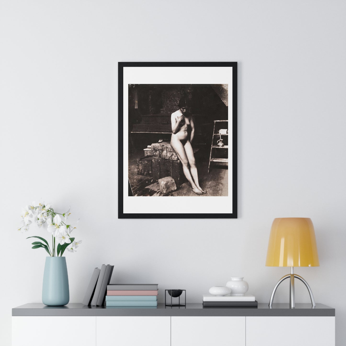 Vintage Nude Photography 'Nude d'Antino' (1891) by Paolo Michetti, from the Original, Framed Art Print