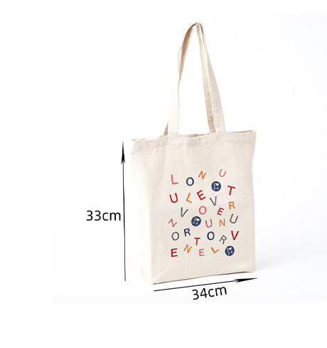 Cotton 'Love' Printed Over-Shoulder Canvas Handbag