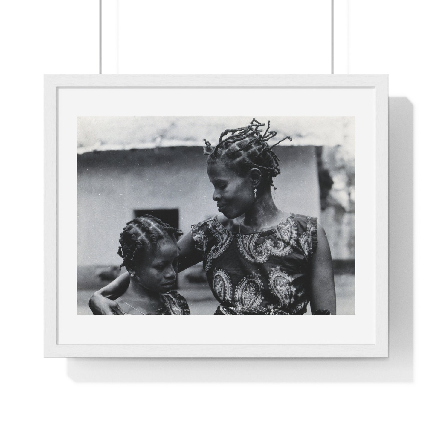 Benin, A Woman and Child with Braided Hairstyles, Vintage Photograph by Herbert Meyerowitz, Framed Print