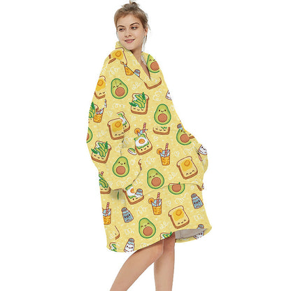 Extra-Large Printed Warm Layabout Blanket Hoodie
