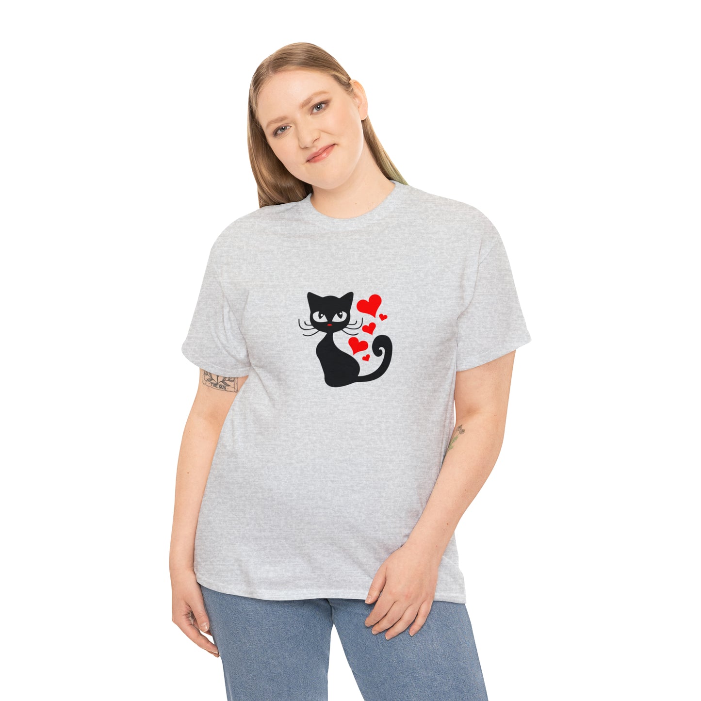 Love Cat Design Fashion T-Shirt