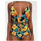 One-Piece Swimsuit Backless Monokini, Tropical Designs