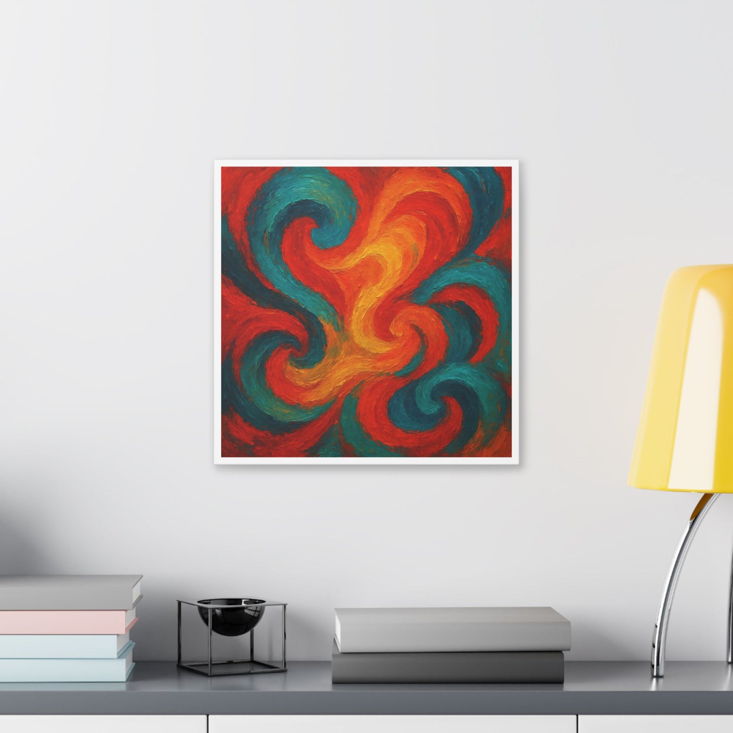 Bold Brush Strokes Representing a Swirling Jazz Performance 'Designed by AI' Canvas Art Print