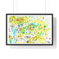 Yellow Scatter Pattern, Abstract Large Wall Art, Framed Print