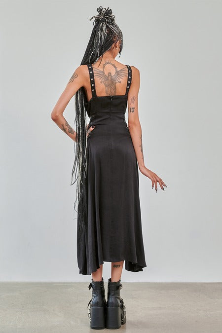 Banned Apparel Gothic High-Low Asymmetric Dress in Black