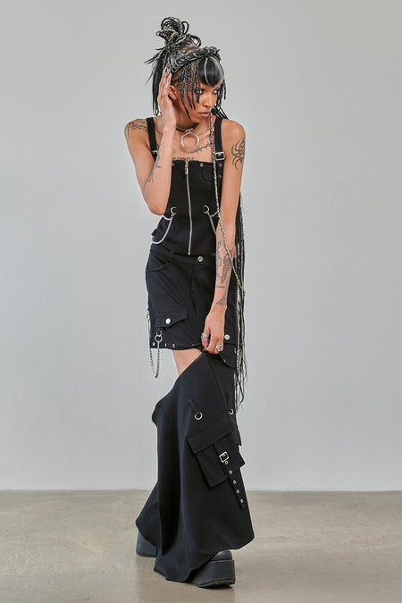 Banned Apparel Gothic Cargo Skirt Black Zip-Off Punk-Style