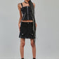 Banned Apparel Gothic Cargo Skirt Black Zip-Off Punk-Style