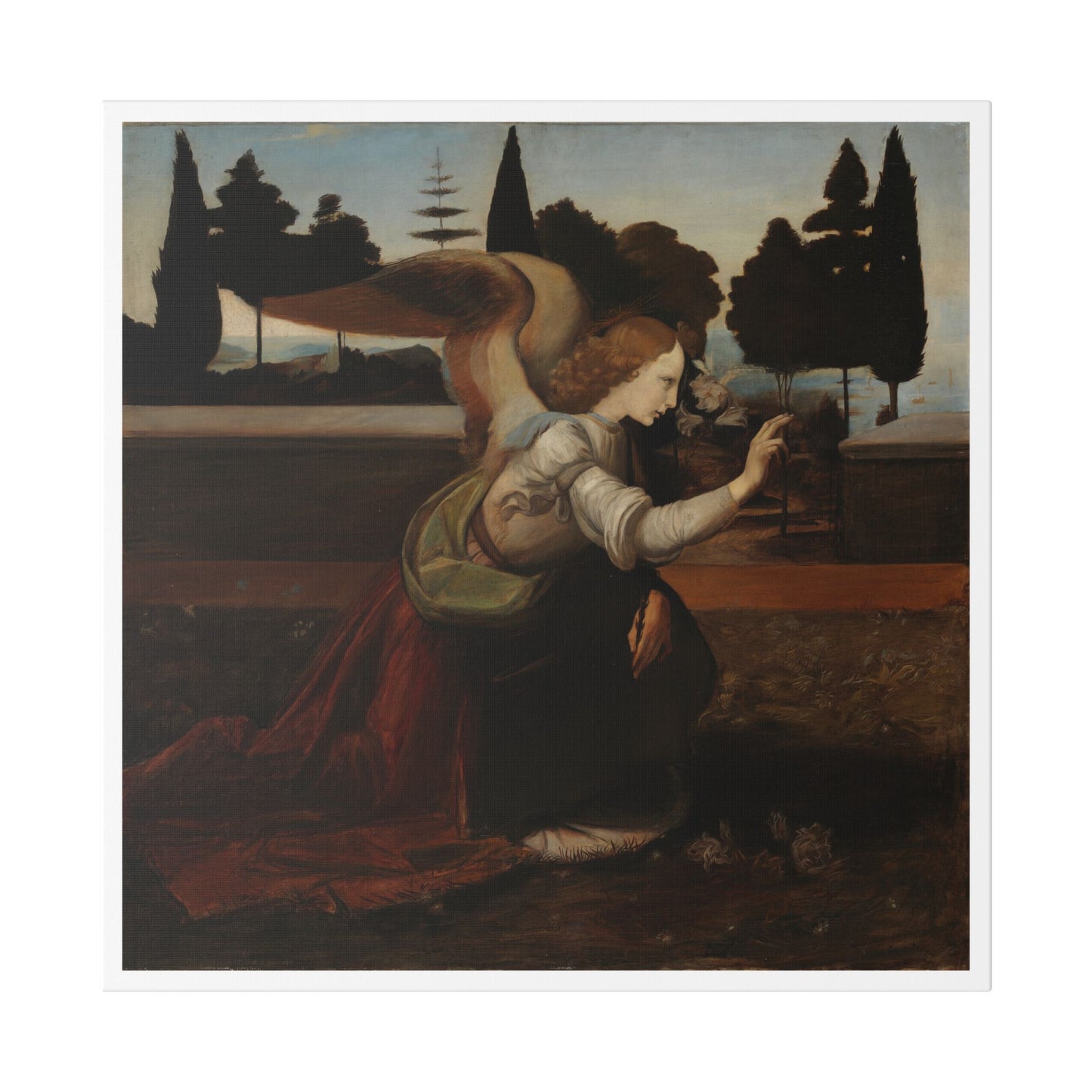 'Angel' Detail Copy After Leonardo da Vinci's Painting Annunciation (1895) by Magnus Enckell, Canvas Art Print