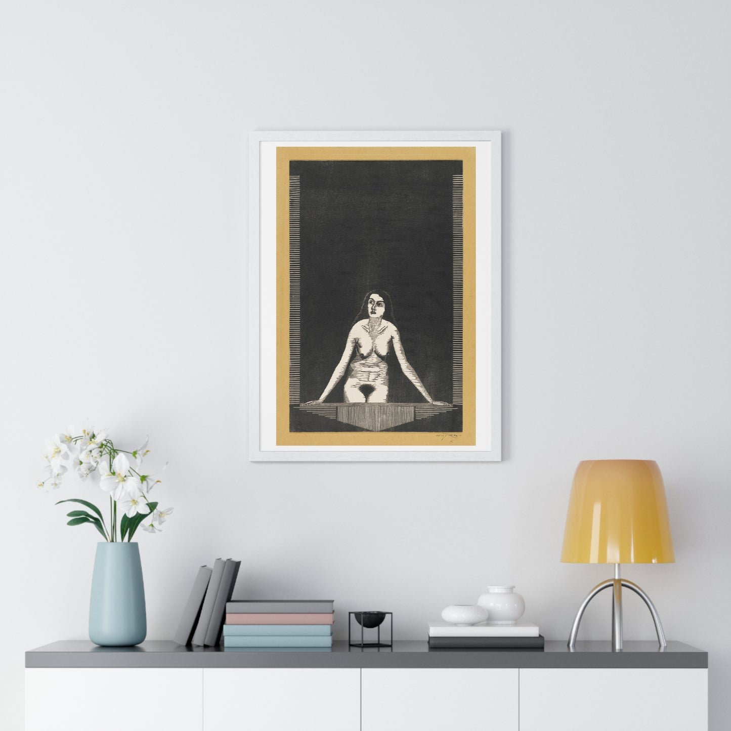 Female Nude at the Window 'Vrouwelijk Naakt bij Venster' (1920) by Samuel Jessurun de Mesquita, from the Original, Framed Art Print