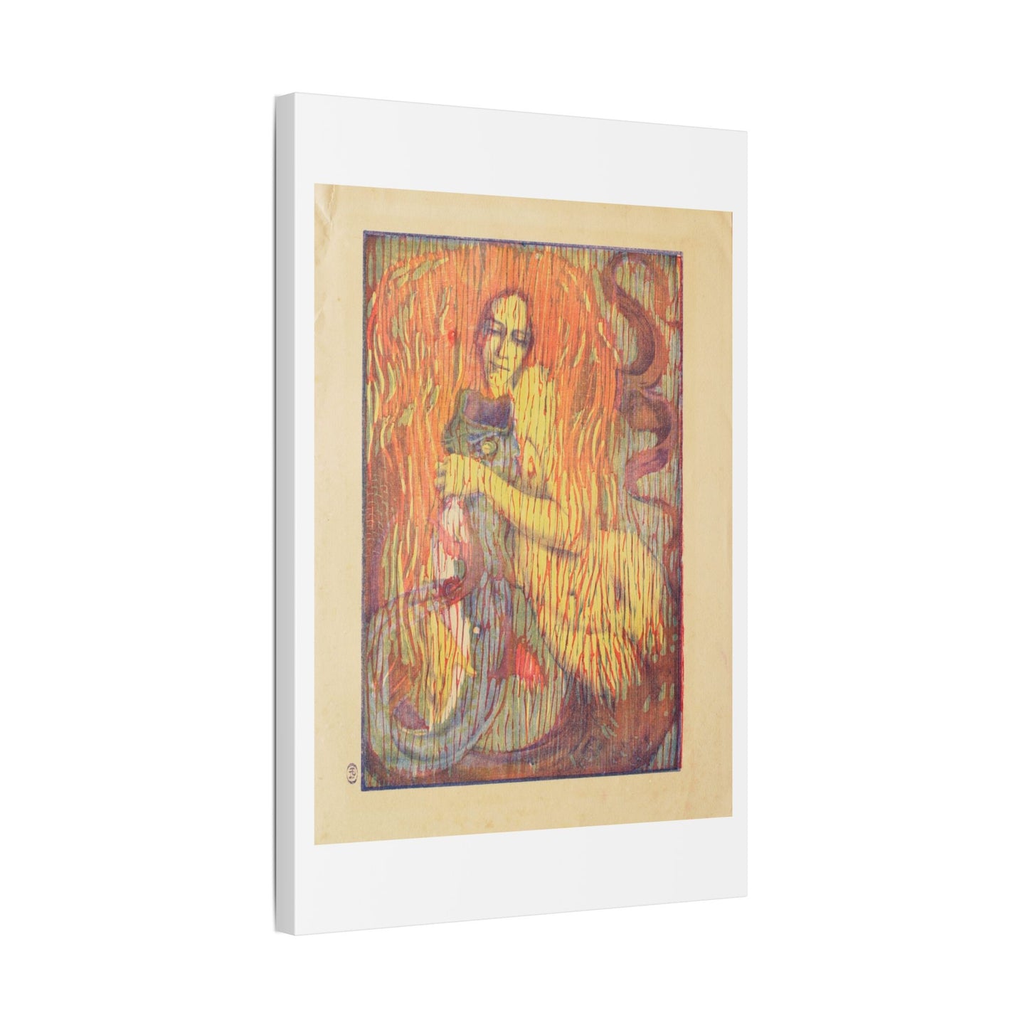 Playful Mermaid (1897) by Paul Herrmann, from the Original, Canvas Art Print