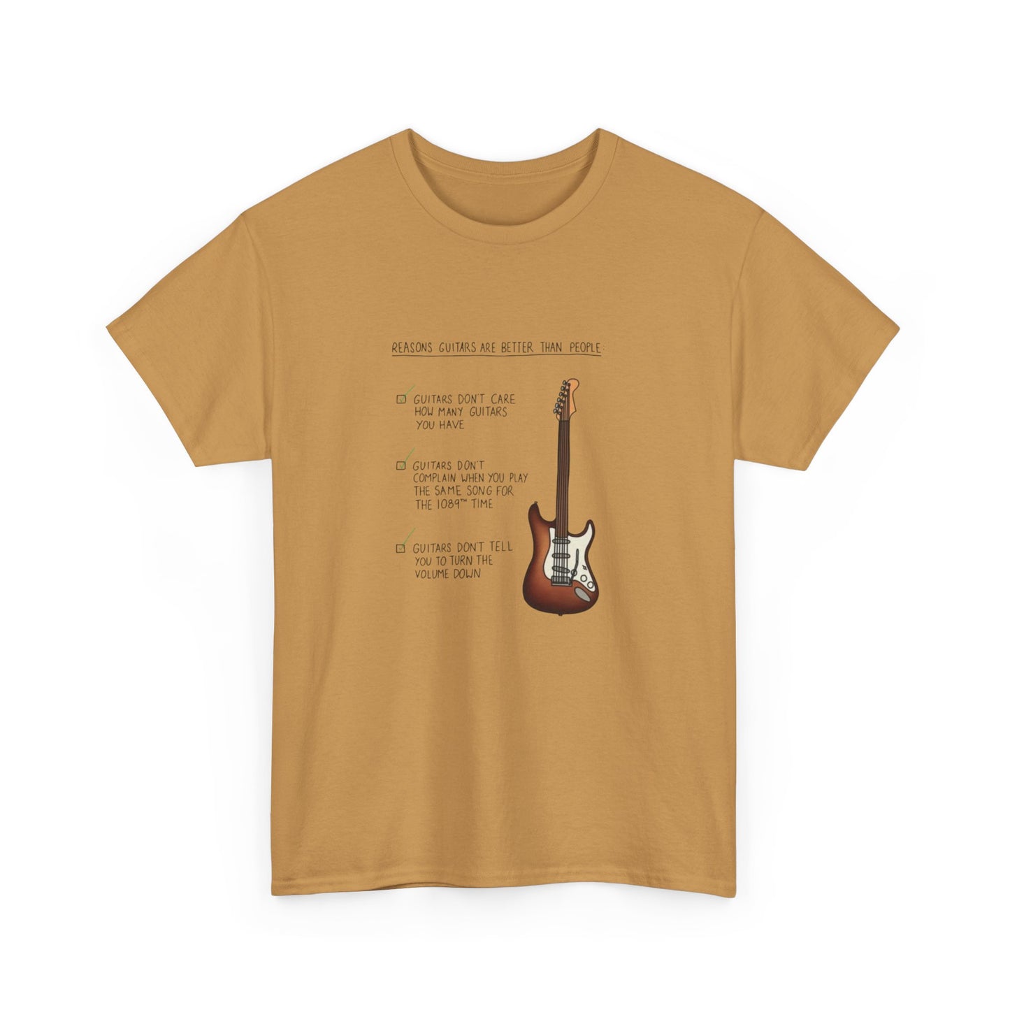 Guitarist Shirt, Reasons Guitars are Better Than People T-Shirt