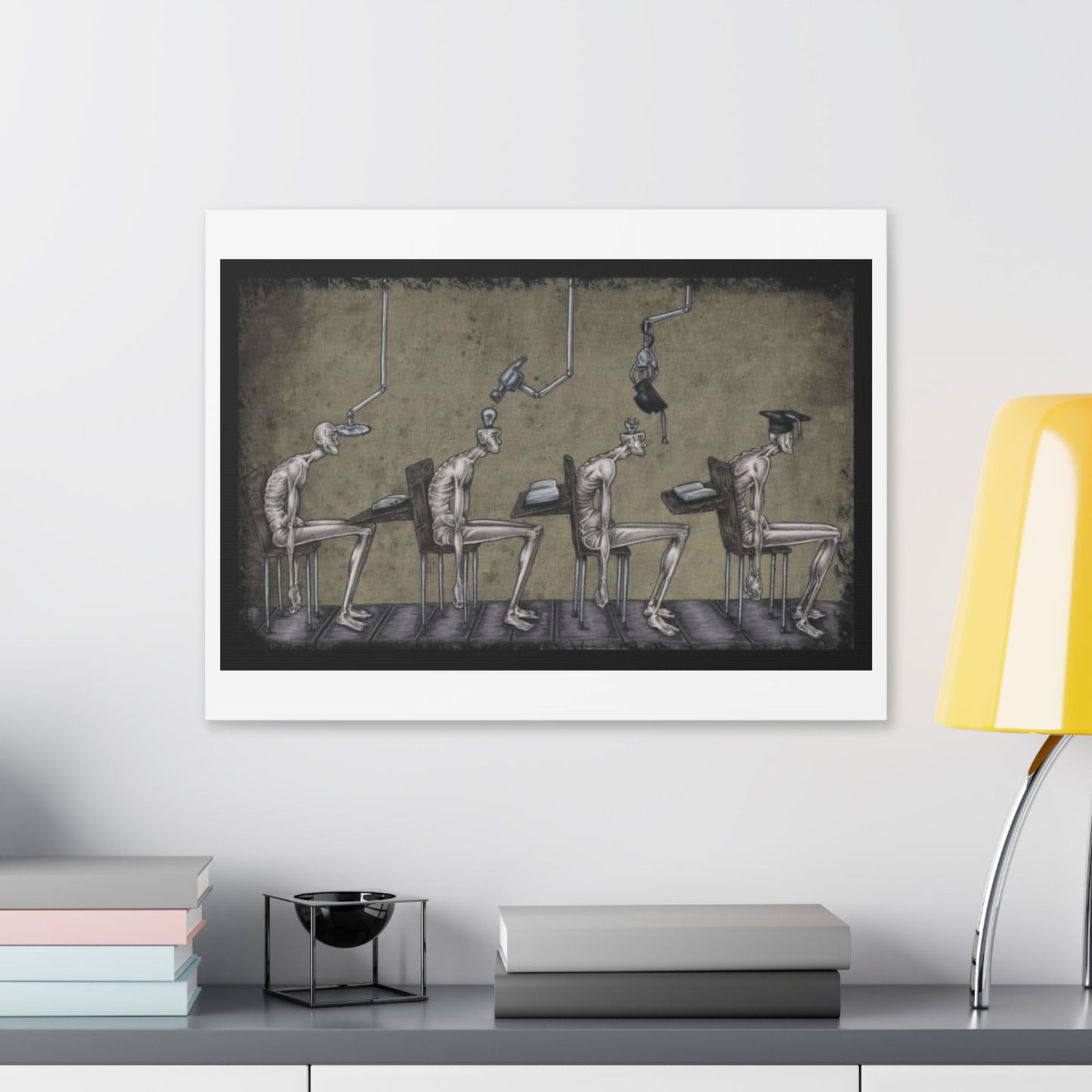 Mediocre Souls of Academia, Cartoon Art, Canvas Art Print