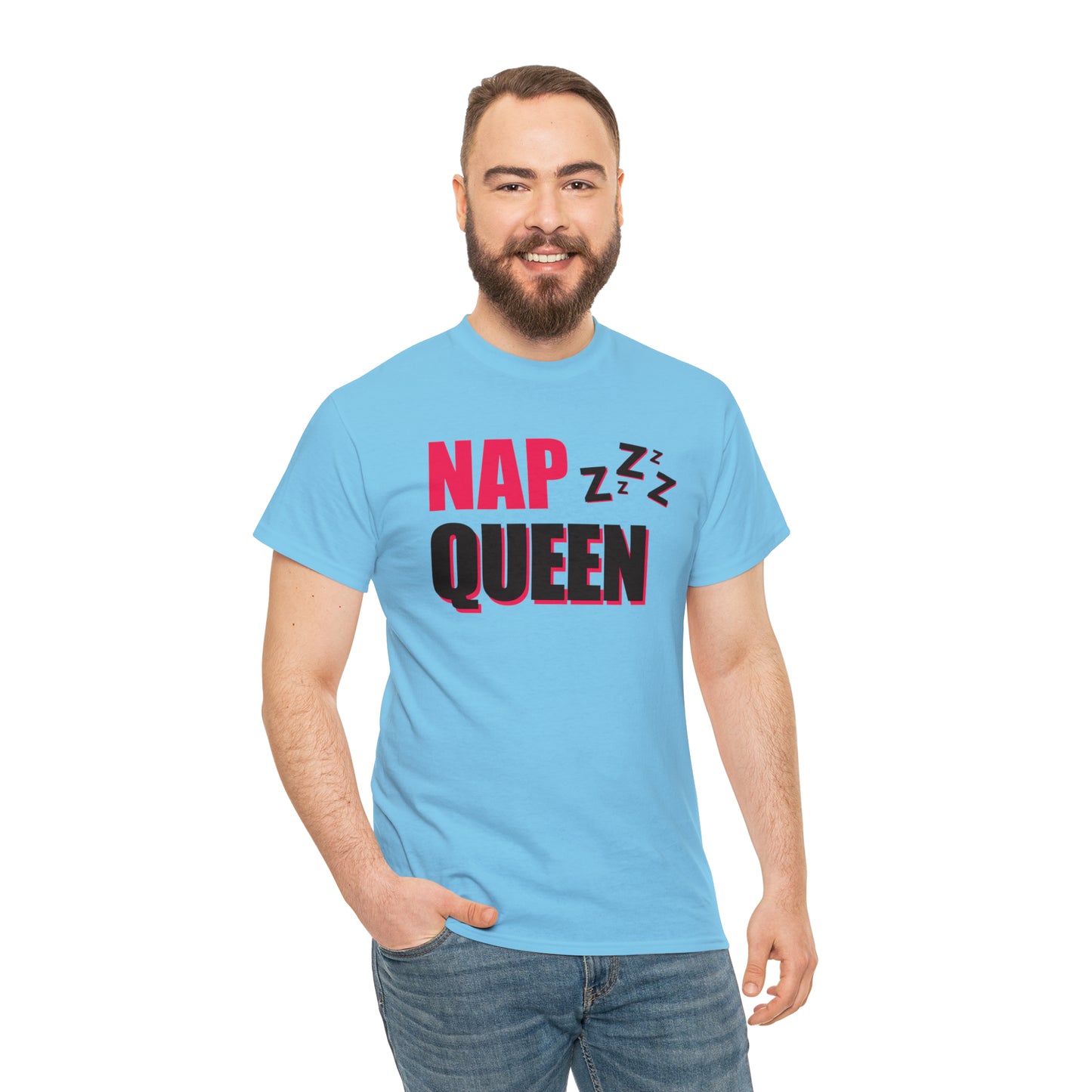 Nap Queen ヘビーコットン Tシャツ ユニセックス ワールドワイドサイズ 昼寝、睡眠、怠惰、休息