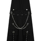 Banned Apparel Gothic Cargo Skirt Black Zip-Off Punk-Style