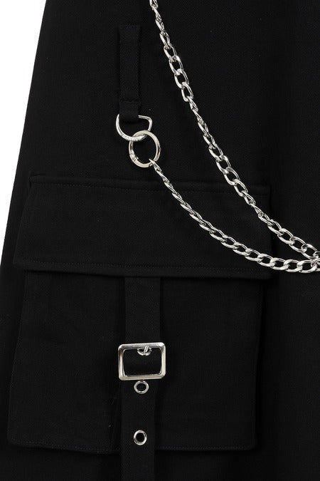 Banned Apparel Gothic Cargo Skirt Black Zip-Off Punk-Style