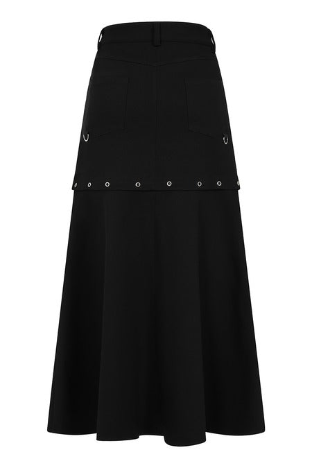 Banned Apparel Gothic Cargo Skirt Black Zip-Off Punk-Style