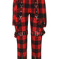 Banned Alternative Nocturne Buckle Trousers in Red Tartan