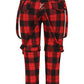 Banned Alternative Nocturne Buckle Trousers in Red Tartan