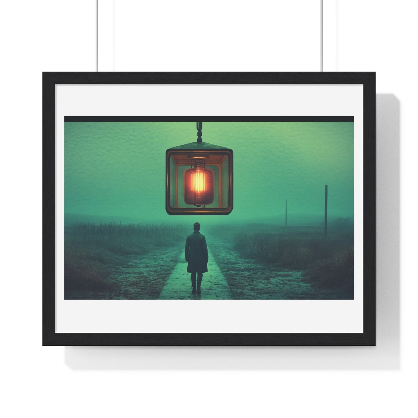Cinematic Dystopia, Photographic Art 'Designed by AI' Framed Print