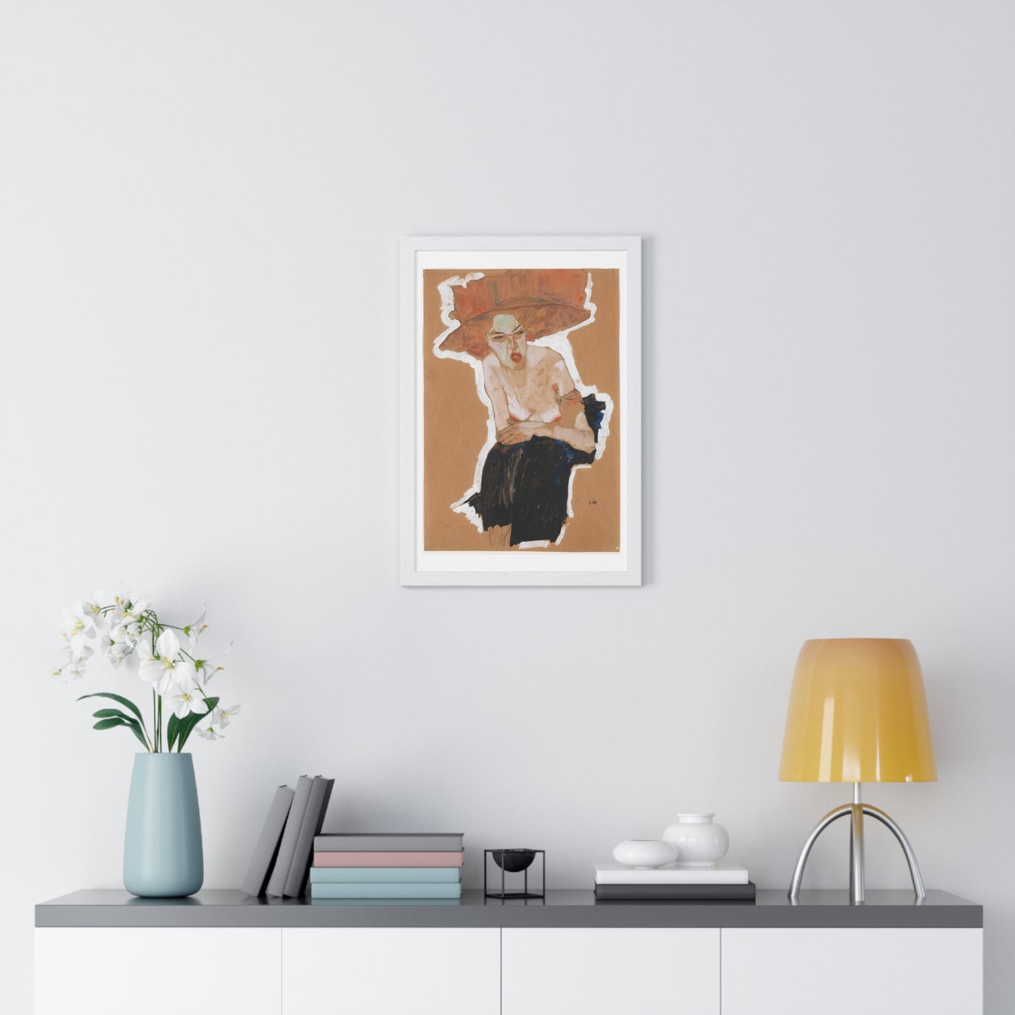 Die Hämische 'The Malicious One' (1910) by Egon Schiele, from the Original, Framed Art Print