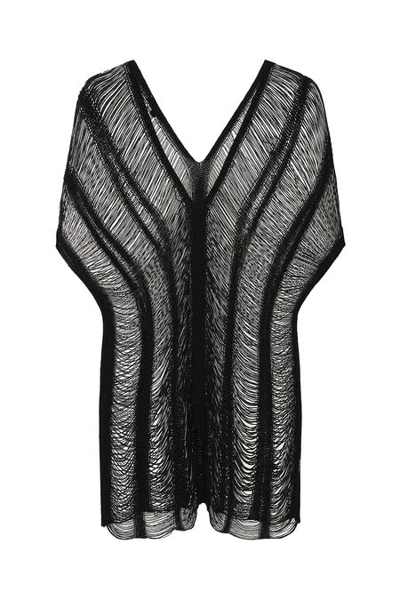 Banned Apparel Gothic Mesh Top, Black Sheer Layering