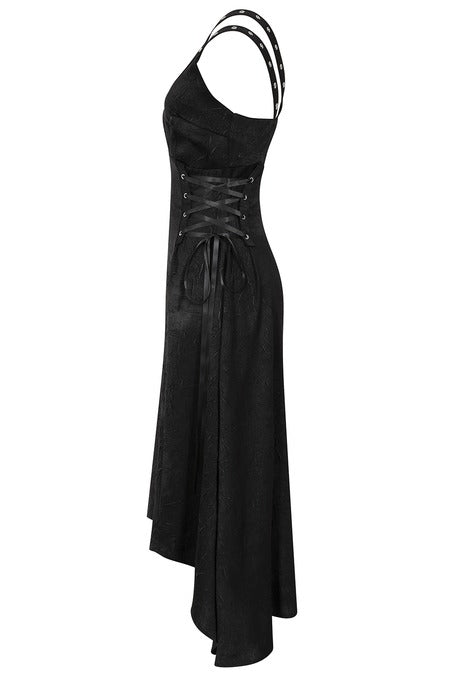 Banned Apparel Gothic High-Low Asymmetric Dress in Black