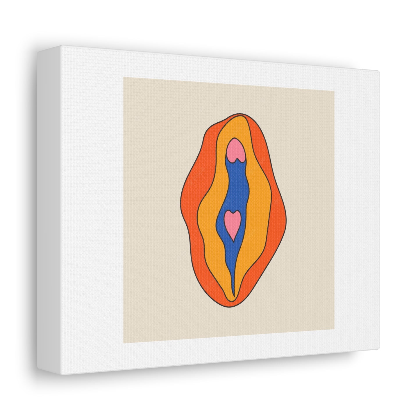 Vagina Graphic Abstract Art Print on Satin Canvas