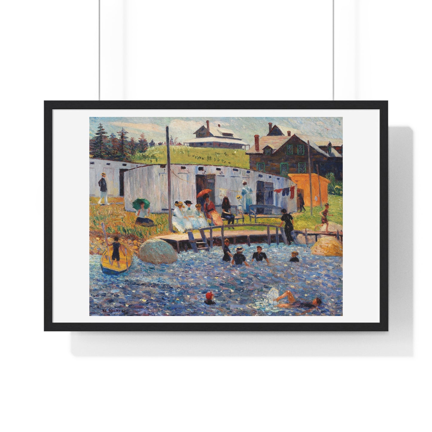 The Bathing Hour, Chester, Nova Scotia (1910) by William James Glackens, from the Original, Framed Print