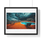 Dystopian Pool Scene Photorealistic Art Style 'Designed by AI' Framed Print