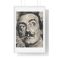 Salvador Dali Portrait, Pencil Sketch 'Designed by AI' Framed Art Print