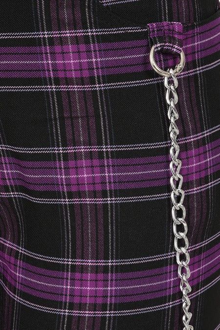 Banned Apparel Scarlett Vixen Trousers in Purple and Black