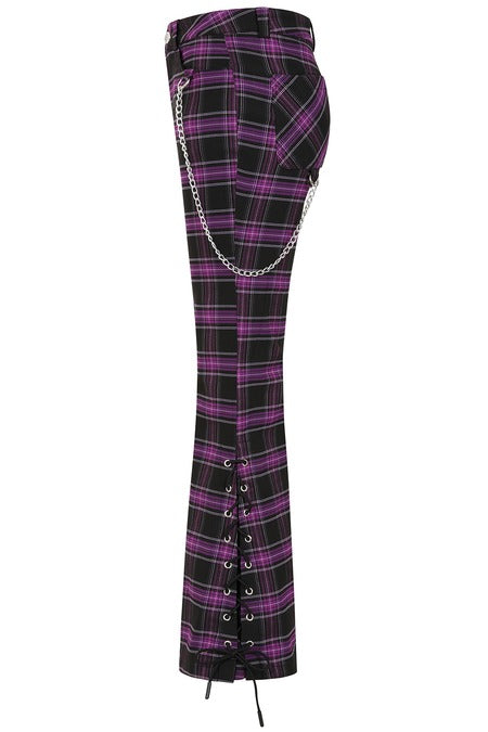 Banned Apparel Scarlett Vixen Trousers in Purple and Black