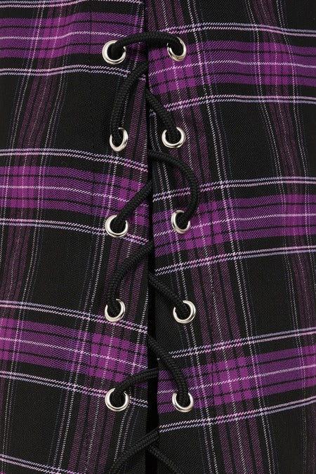 Banned Apparel Scarlett Vixen Trousers in Purple and Black