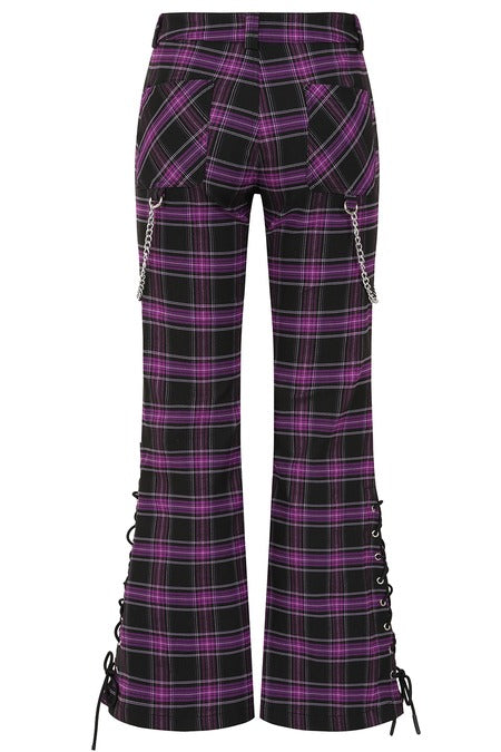 Banned Apparel Scarlett Vixen Trousers in Purple and Black