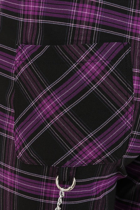 Banned Apparel Scarlett Vixen Trousers in Purple and Black