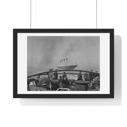 Passing Ships (October 1929) Black & White Photography from the Original, Framed Art Print